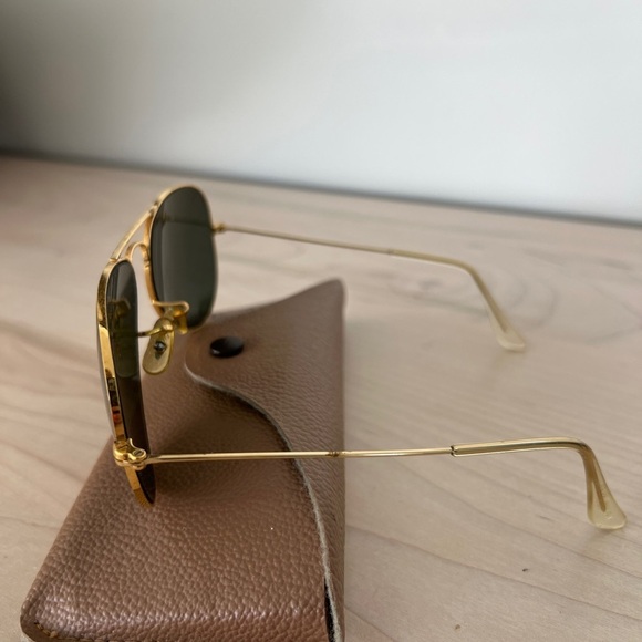 Vintage 1990’s B&L LO205 Ray Ban USA Aviator Sunglasses Gold Plate and Case - Picture 4 of 16